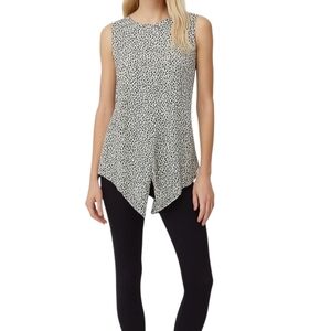 Adrianna Papell Black and White Sleeveless Top, Medium